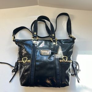 CoachDaisy Liquid Gloss Pocket Patent Tote with Strap